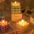 thumbnail image 6 of XJGHHSY Scented Bubble Cube Candles for Home, Scented,2 Pcs 5.4 oz Soy Wax Aromatherapy Candle, Aesthetic Room Decor Cute Danish Pastel Large Decorative Shaped Candles Gifts,Green, 6 of 8
