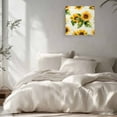 thumbnail image 3 of Canvas Print Wall Art Oil Paintings Summer Watercolor Sunflower Picture Prints Artwork for Living Room Kitchen Bathroom Bedroom,Stretched and Framed Ready to Hang,Green Leaves Retro Letter Texture, 3 of 9