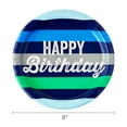 thumbnail image 6 of (6 pack) Striped Happy Birthday Disposable Paper Plates, 9", Blue/Green, 10 Count, by Way To Celebrate, 6 of 6