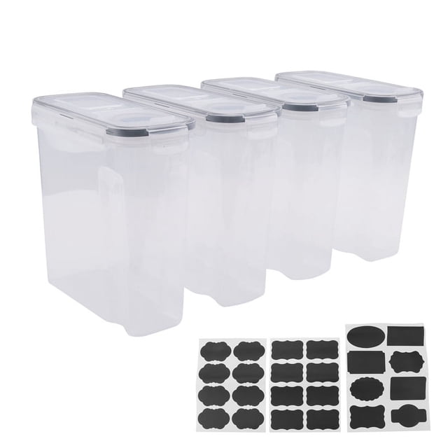 4Pcs Cereal Storage Container Set, PP Airtight Food Storage Containers 2.5L for Cereal, Snacks and Sugar