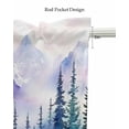 thumbnail image 5 of Green Purple Mountains Kitchen Valances for Windows Farmhouse Linen Window Valance Curtain for Living Room Window Treatment Watercolor Forest Wildflower Valance Rod Pocket Topper Drape, 60 x 18 Inch, 5 of 6
