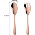 thumbnail image 2 of Large 12" Salad Servers Set Serving Spoon Spork 18/10 Stainless Steel - Rosegold, 2 of 11