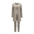 thumbnail image 5 of A+ Women's 3 Piece Set Knit Long Sleeve Cardigan Sleeveless Vest Bottom Pants Casual Set, 5 of 7