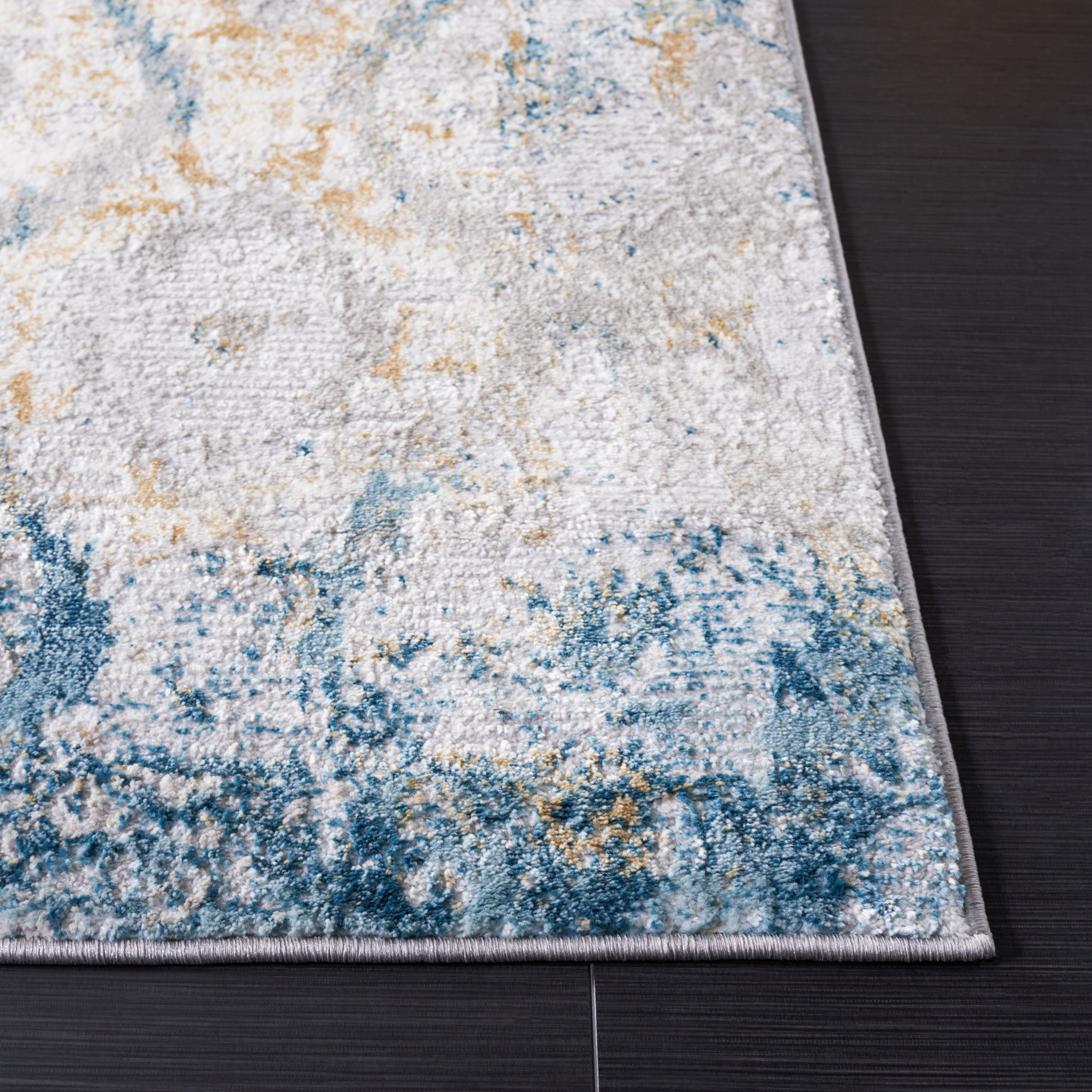 SAFAVIEH Meadow Doncho Diamond Area Rug, Grey/Blue Gold, 4' x 6'