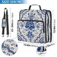 thumbnail image 3 of Water-Resistant 3-Ring Binder Organizer with Multiple Pockets Zipper Binder Bag for Office Blue and White Porcelain-style, 3 of 8