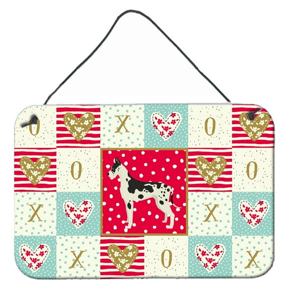 Carolines Treasures CK5932DS812 Great Dane Love Wall or Door Hanging Prints 8x12 multicolor