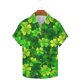 thumbnail image 5 of Ceisia Men's St. Patrick's Day All-Over Shamrock Print Short Sleeve Turndown Collar Stretch Casual Shirt Green M Gifts, 5 of 5