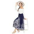 thumbnail image 6 of Women Long Maxi Skirt Elastic Hight Waist A Line Beach Holidays Skirts S-XL, 6 of 6