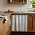 thumbnail image 3 of Blue Ticking Stripe Cabinet Curtains 11" W x 13" L, Coastal Vertical Lines Khaki Under-Desk Privacy Dust Proof Drape Dishwasher Curtain Sink Skirt for Kitchen Closet Bathroom Laundry, 3 of 9