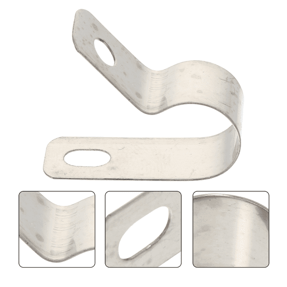 IDEANATEGRATE 20Pcs Aluminum R Type Cable Clamp for Wire Wall Clips in