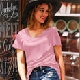 thumbnail image 3 of Starybirds Womens Tee Shirts Short Sleeve Comfy Tee Summer Tops Pink XL, 3 of 4