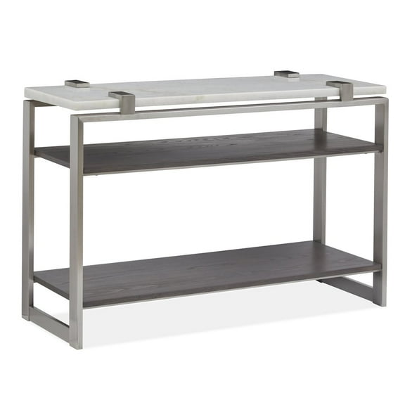 Magnussen Paradox Rectangular Sofa Table in White/Roasted Almond