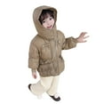 thumbnail image 4 of Generic Girls' Warm Fleece-Lined Hooded Outerwear Kids Toddler Baby Girls Boys Winter Warm Thick Solid Cotton Long Sleeve Padded Jacket Coat Clothes Hooded Padded Light Jacket, 4 of 9