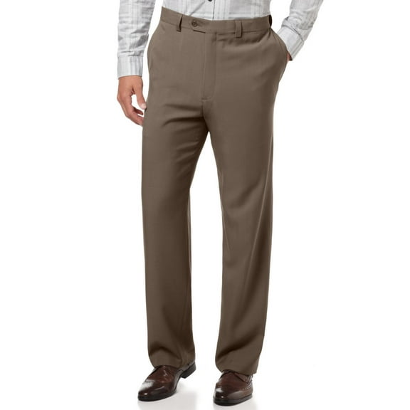 Men's Pants Taupe 38x29 Classic-Fit Flat Front 38