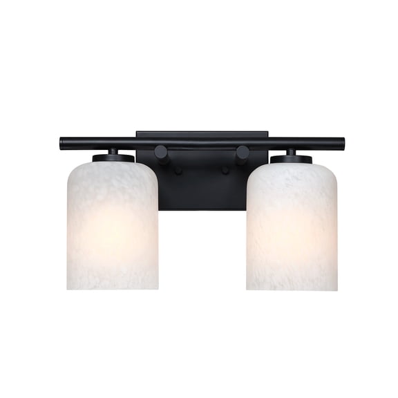 Bluestone Ridge 16 in. 2-Light Matte Black Vanity Wall Light for Bathrooms