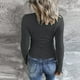 thumbnail image 4 of Prolriy Tops de verano para mujer 2024, camisetas Henley de manga larga para mujer, camisetas ajustadas con botones y cuello redondo, camisetas de punto acanalado, camisetas para mujer, gris oscuro S, 4 of 7