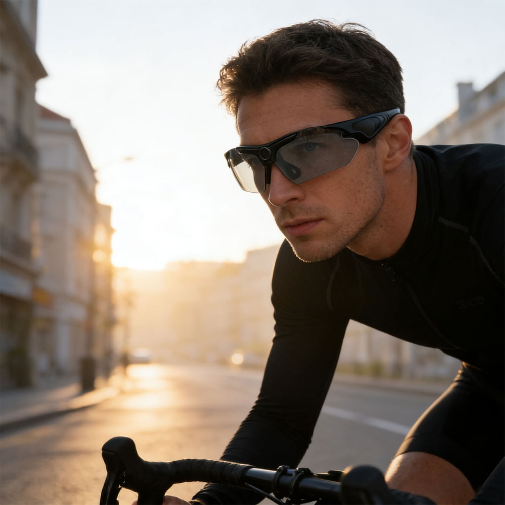 MOMOJIA Action Camera Glasses for Cycling Driving Fishing Full Resolution Video Registering