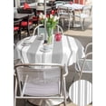thumbnail image 4 of Outdoor Tablecloth with Umbrella Hole & Zipper, Grey Striped Round Tablecloth 54 Inch, Modern Art Farmhouse Stripes Patio Table Cover Waterproof Table Cloth for Picnic/Party, 4 of 7