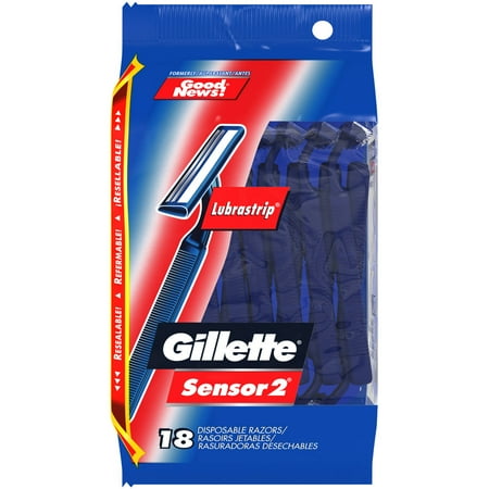 Gillette Sensor2 Mens Disposable Razors, 18 Ct