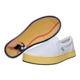 thumbnail image 3 of MaCae Unisex Canvas Slip On Fashion Shoe With Unique Sole, Slip On Shoes, Business Casual Shoes, Canvas Low Top Sneakers - White Colored Band Yellow/Joy Stick, 6M/8W, 3 of 7