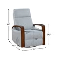 thumbnail image 2 of OakvillePark Vexa Boucle Swivel Glider Reclining Chair with Wooden Arms, Gray, 2 of 14