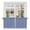 Blue, variant on Dark Blue Striped Tier Curtains, Modern Beige Geometric Country Light Filtering Kitchen Curtains, 2Pcs Rod Pocket Half Window Treatments Panels for Sink Cafe Cabinet Camper 27.5x24 Inches