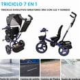 thumbnail image 4 of Triciclo Evolutivo Para Niños Tipo Carriola Asiento 360° 7 En 1 Luz Y Sonido Azul, 4 of 5