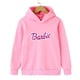 thumbnail image 2 of Sudadera con capucha de forro polar con estampado de dibujos animados de Barbie para niña, sudadera Kawaii de manga larga, ropa para bebé, primavera y otoño, 2 of 5