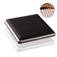 thumbnail image 1 of Caja de almacenamiento de cigarrillos de piel sintética negra con marco de Metal, contenedor de alta calidad para encendedor, estuche para cigarrillos, 1 of 4