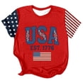 thumbnail image 4 of MEICHEN Women's 4th of July Short Sleeve Top Usa Flag Printed Patriotic Graphic Tee Blouse Summer 250th Anniversary Usa Round Neck T Shirt, 4 of 4