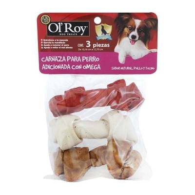 Carnaza Para Perro Ol'Roy Sabor Natural Pollo y Tocino 3 Piezas