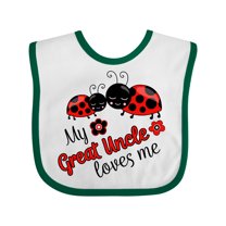 Inktastic My Great Uncle Loves Me with Cute Ladybugs Boys or Girls Baby Bib