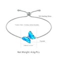 thumbnail image 4 of 925 Sterling Silver Butterfly Bracelet Aquamarine March Birthstone Bracelet Blue Crystal Jewelry Women Birthday Mother's Day Gifts Juwaliy, 4 of 8