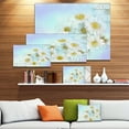 thumbnail image 3 of White Gerbera Flowers on Light Blue - Large Floral Canvas Artwork, 3 of 4