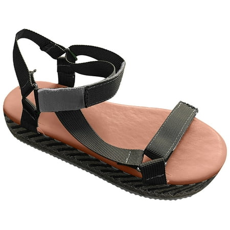 

BRISEZZS Women s Platform Sandals Casual Summer Slide Sandals #563 Black