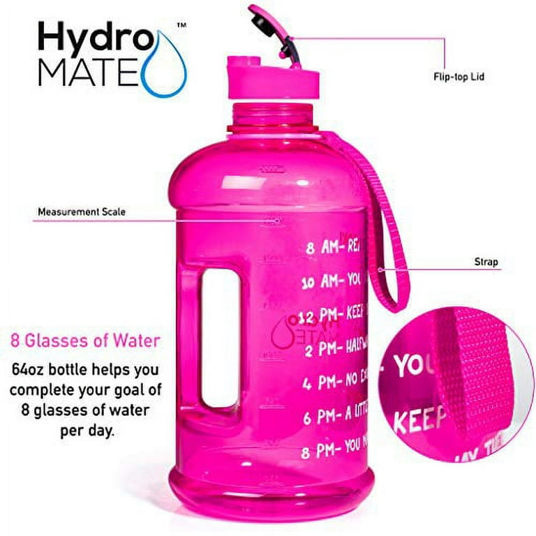 2022 Top Water Bottle with Hourly Times to Drink Marked HydroMATE