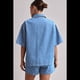 thumbnail image 4 of Conjuntos de 2 Piezas para Mujer: Camisa Vaquera Azul de Corta con Botones y Pantalones Cortos de Mezclilla de Cintura Alta. Azul S, 4 of 7