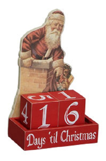 Vintage Santa Countdown Days Til Christmas With Blocks Wood Advent Vintage Santa Countdown Days Til Christmas With Blocks Wood Advent