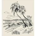 thumbnail image 2 of Ambesonne Palm Tree Duvet Cover Sets, Tropical Beach Sketch, 2-Twin, Cream Black, 2 of 3