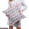 thumbnail image 4 of Ambesonne Geometric Fabric by the Yard Upholstery, Chevron Zigzags Concept, 3 Yards, Pale Pink Charcoal Grey, 4 of 4