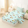 thumbnail image 2 of Homewish Funny Dachshund Animal Twin Sheets,Polka Dot Bedding,Light Blue,3-Piece,1 Fitted Sheet and 1 Pillowcase, 2 of 6
