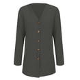 thumbnail image 4 of Women's Ribbed Knit Cardigan Anti-Pill Cloud Comfort Cardigan Fall Lightweight Open Front Coat Coffee Run Chic Pocket Packable Layer Fine Brushed Soft Long Sleeve Blackish Green L, 4 of 9