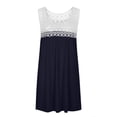 thumbnail image 4 of IROINNID Shift Dress For Women Regular Sleeveless Casual Loose Lace Panel Dress Round Neckline Solid Color Dress, 4 of 5