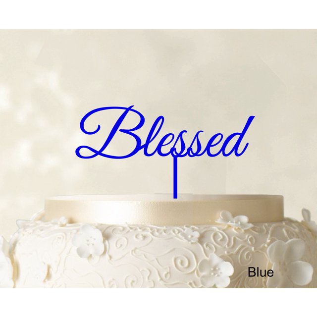 Monogram Cake Topper Personalized Blue Cake Topper Color Option Available 5-7 Inches Wide