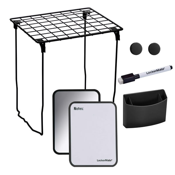 LockerMate 7Piece Locker Organizer Kit, Includes Locker Shelf, Mirror