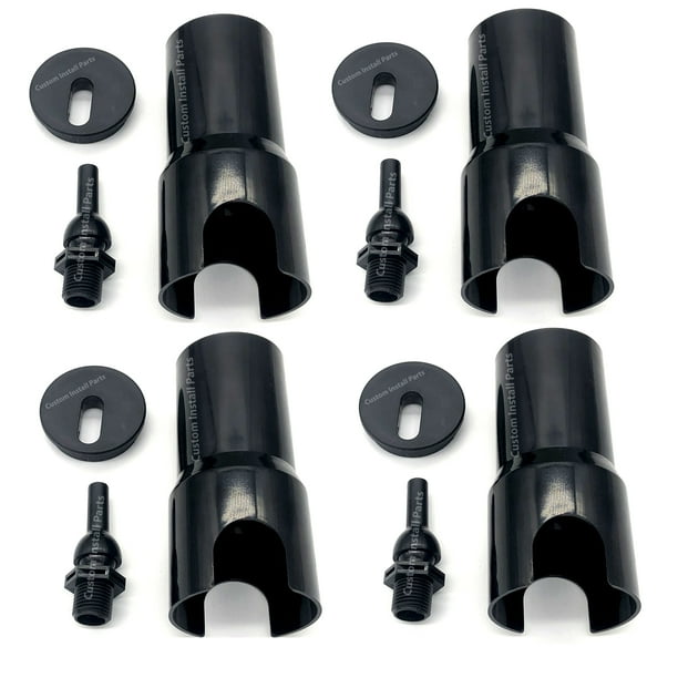 Four Pack Black Deck Jets Pool Spa Splash Pad Accessory Waterfall Stream Water Fountain