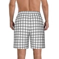 thumbnail image 3 of Naloa Gray Checkboard Men's Beach Shorts, Surfing shorts, Swim trunks, Quick Dry Swim Trunks for Surfing Beach Fun - 3X-Large, 3 of 9