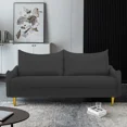 thumbnail image 2 of Modern Sofa Couch, Upholstered 2-Seat Loveseat Sofa for Living Room, Bedroom, Small Space, Office, Dark Gray, 2 of 6