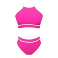 thumbnail image 4 of Women's Neck Top High Waisted Bikini Set Sport Color Matching Swimsuit Two Piece Set Swim Suit Tops for Juniors Bathing Suit Shirts for Juniors Swimsuit Top Size Small Supportive Swimsuits for Women, 4 of 4