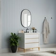 thumbnail image 3 of ANGELES HOME 24" x 36" Oval Bathroom Vanity Mirror, Wall Mounted Bathroom Mirror, Aluminum Wall Mirror for Bathroom, Copper Free Glass Vanity Framed Mirror, Matte Black, 3 of 8